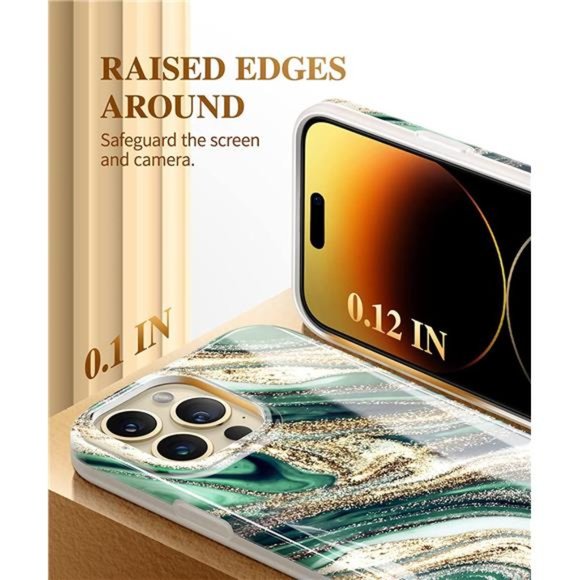 For iPhone 14 Pro Max 6.7' Military Grade Drop Protection Marble Shockproof Case - Picture 3 of 5